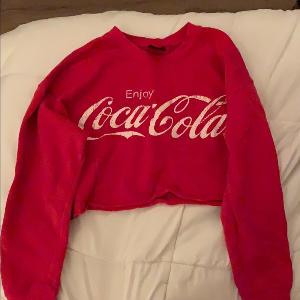 “vintage” enjoy coke cropped sweatshirt